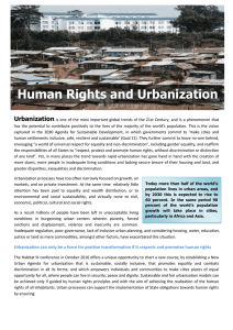 Human Rights and Urbanization Urbanization