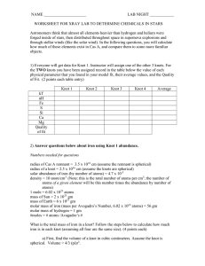 NAME _____________________         ...  WORKSHEET FOR XRAY LAB TO DETERMINE CHEMICALS IN STARS