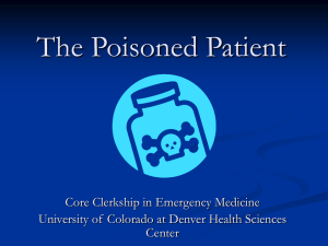 The Poisoned Patient Core Clerkship in Emergency Medicine Center
