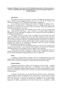 Response of Hungary to the survey of the Working Group... means of violating human rights and impeding the exercise of...