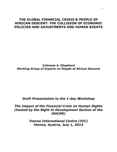 THE GLOBAL FINANCIAL CRISIS &amp; PEOPLE OF