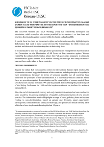 SUBMISSION TO UN WORKING GROUP ON THE ISSUE OF DISCRIMINATION... WOMEN IN LAW AND PRACTICE TO THE REPORT ON “NON -...