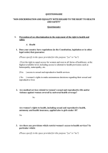 QUESTIONNAIRE “NON-DISCRIMINATION AND EQUALITY WITH REGARD TO THE RIGHT TO HEALTH Questionnaire