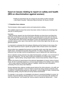 Input on issues relating to report on safety and health