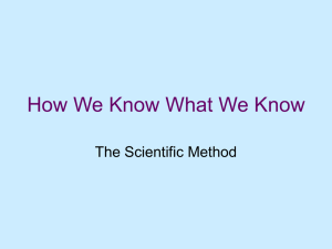 How We Know What We Know The Scientific Method