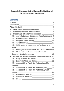 Contents Accessibility guide to the Human Rights Council for persons with disabilities