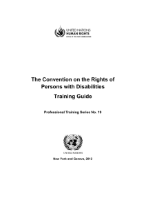 The Convention on the Rights of Persons with Disabilities Training Guide