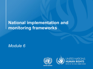 National implementation and monitoring frameworks Module 6
