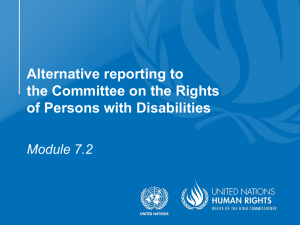 Alternative reporting to the Committee on the Rights of Persons with Disabilities