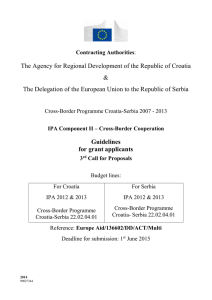 The Agency for Regional Development of the Republic of Croatia &amp;  Guidelines