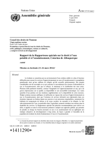 A Assemblée générale Nations Unies Conseil des droits de l’homme