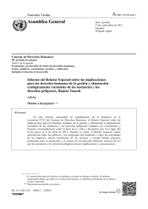 A Asamblea General Naciones Unidas Consejo de Derechos Humanos