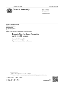 A General Assembly  Report of the Advisory Committee