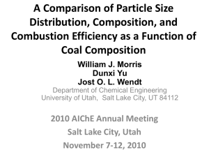 A Comparison of Particle Size Distribution, Composition, and Coal Composition
