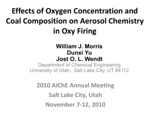 Effects of Oxygen Concentration and Coal Composition on Aerosol Chemistry