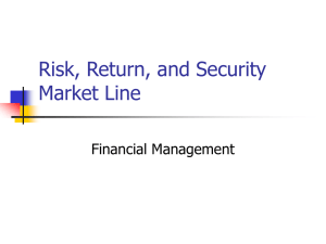 Risk, Return, and Security Market Line Financial Management