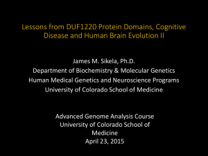 Lessons from DUF1220 Protein Domains, Cognitive