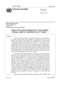 A General Assembly  Report of the Special Rapporteur on the situation