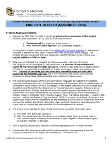 MOC Part IV Credit Application Form  Project Approval Criteria: