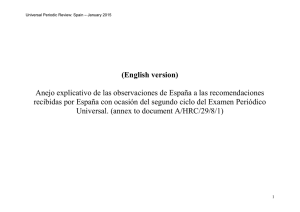 Anejo explicativo de las observaciones de España a las recomendaciones