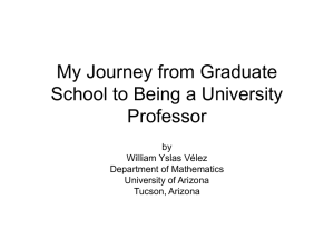 My Journey from Graduate School to Being a University Professor by