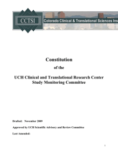 Constitution of the UCH Clinical and Translational Research Center