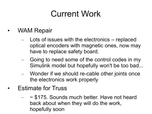 Current Work • WAM Repair