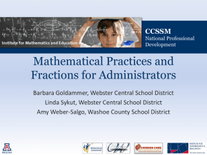 Mathematical Practices and Fractions for Administrators CCSSM