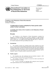 CERD International Convention on the Elimination of All Forms of Racial Discrimination