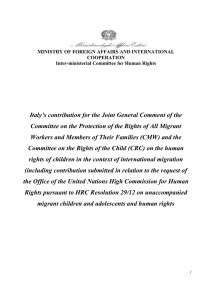 Italy’s contribution for the Joint General Comment of the
