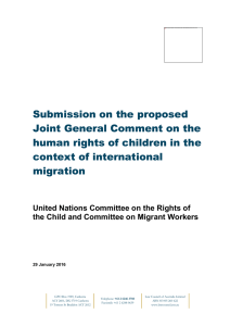 Submission on the proposed Joint General Comment on the context of international