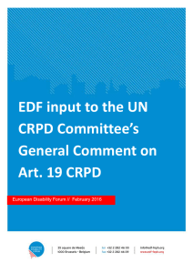 EDF input to the UN CRPD Committee’s General Comment on