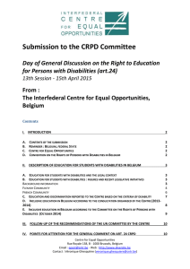 Submission to the CRPD Committee  for Persons with Disabilities (art.24)