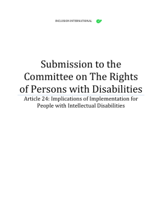 Submission to the Committee on The Rights of Persons with Disabilities