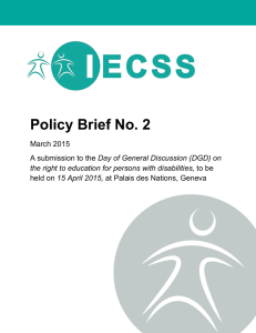 Policy Brief No. 2 March 2015 Day of General Discussion (DGD) on