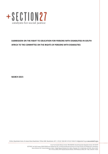 SUBMISSION ON THE RIGHT TO EDUCATION FOR PERSONS WITH DISABILITIES... AFRICA TO THE COMMITTEE ON THE RIGHTS OF PERSONS WITH...