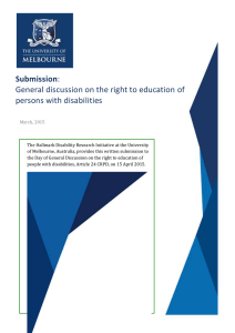 Submission General discussion on the right to education of persons with disabilities