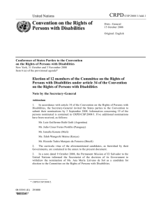 CRPD Convention on the Rights of Persons with Disabilities United Nations