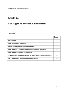 Article 24 The Right To Inclusive Education Contents