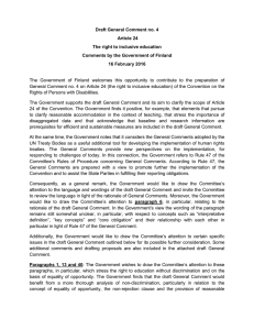 Draft General Comment no. 4 Article 24 The right to inclusive education