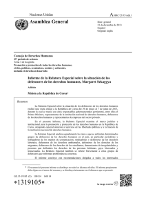 A Asamblea General Naciones Unidas Consejo de Derechos Humanos