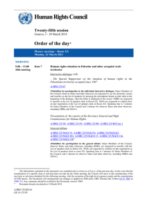 Human Rights Council Order of the day  Twenty-fifth session