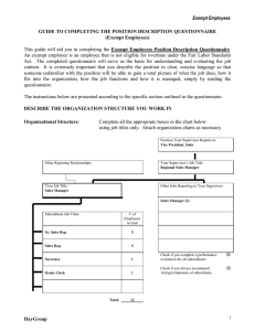 Exempt Employees GUIDE TO COMPLETING THE POSITION DESCRIPTION QUESTIONNAIRE (Exempt Employees)