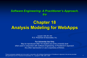 Chapter 18 Analysis Modeling for WebApps Software Engineering: A Practitioner’s Approach, 6/e