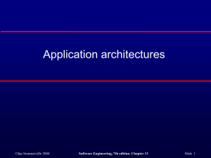 Application architectures ©Ian Sommerville 2004 Slide  1