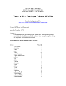 Theresa M. Hicks Genealogical Collection, 1973-200u