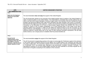 The UK’s Universal Periodic Review – Annex document - September... ’S POSITION UPR UNITED KINGDOM