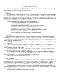 Assessment Tips for the Top  points for top administrators