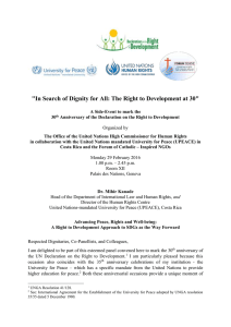 &#34;In Search of Dignity for All: The Right to Development...