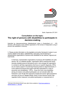 The right of persons with disabilities to participate in decision-making